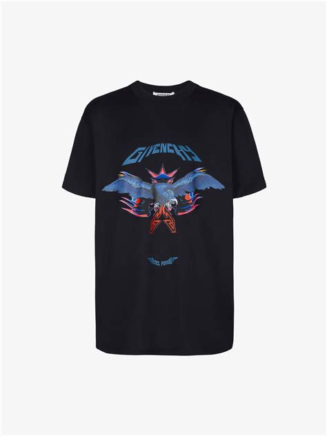 givenchy black eagle oversized t-shirt|Men's Designer T.